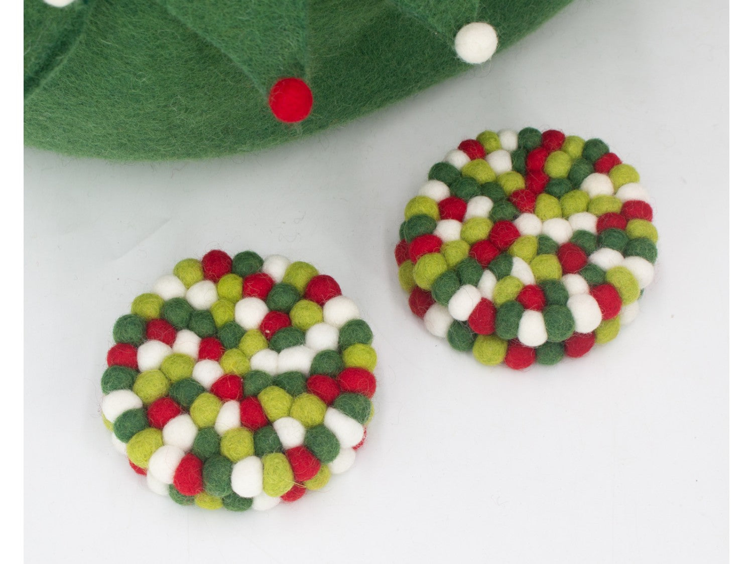 10cm Christmas Felt Ball Coaster
