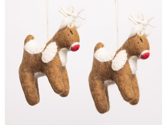 12cm Christmas Felt Rudolph Ornament
