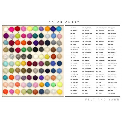 Felt Balls (1cm/1.5cm/2cm/2.5cm/3cm/4cm/)