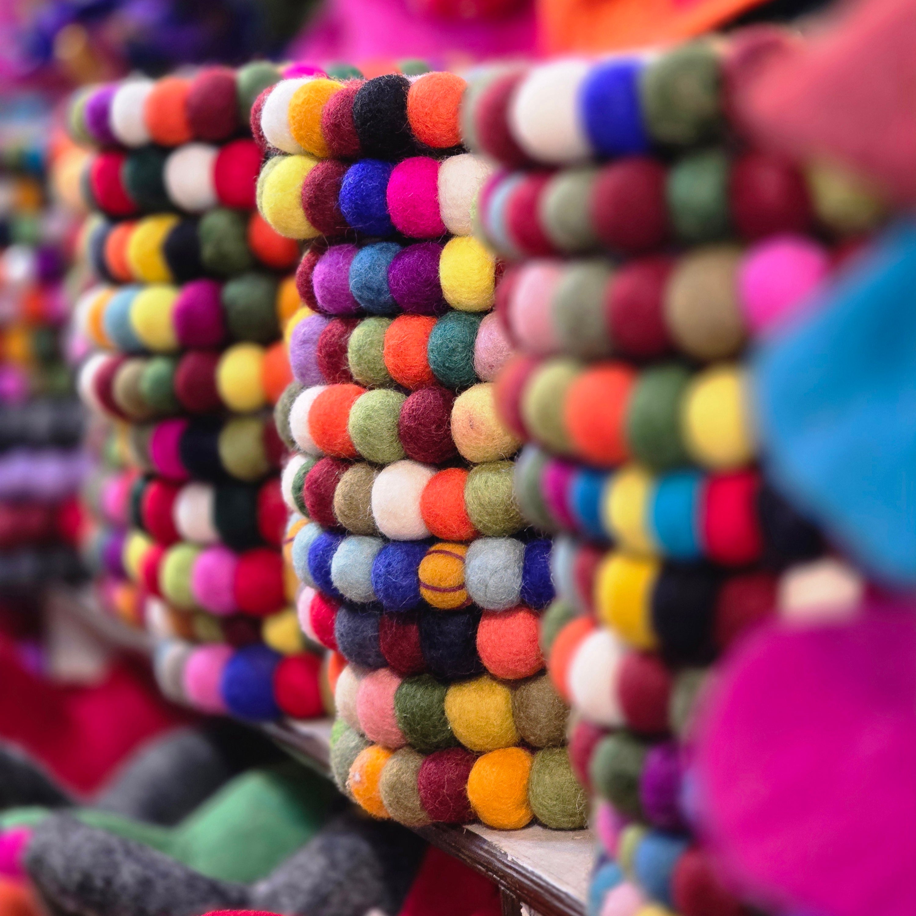 10cm Colorful Felt Ball Coasters