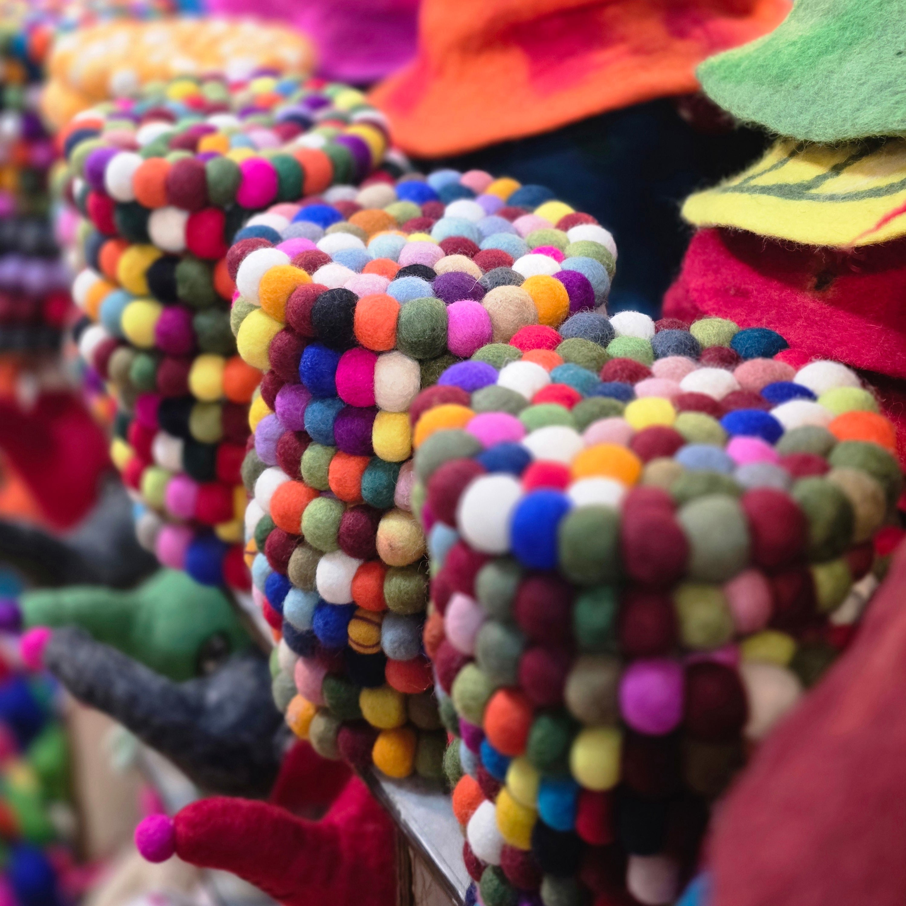 10cm Colorful Felt Ball Coasters