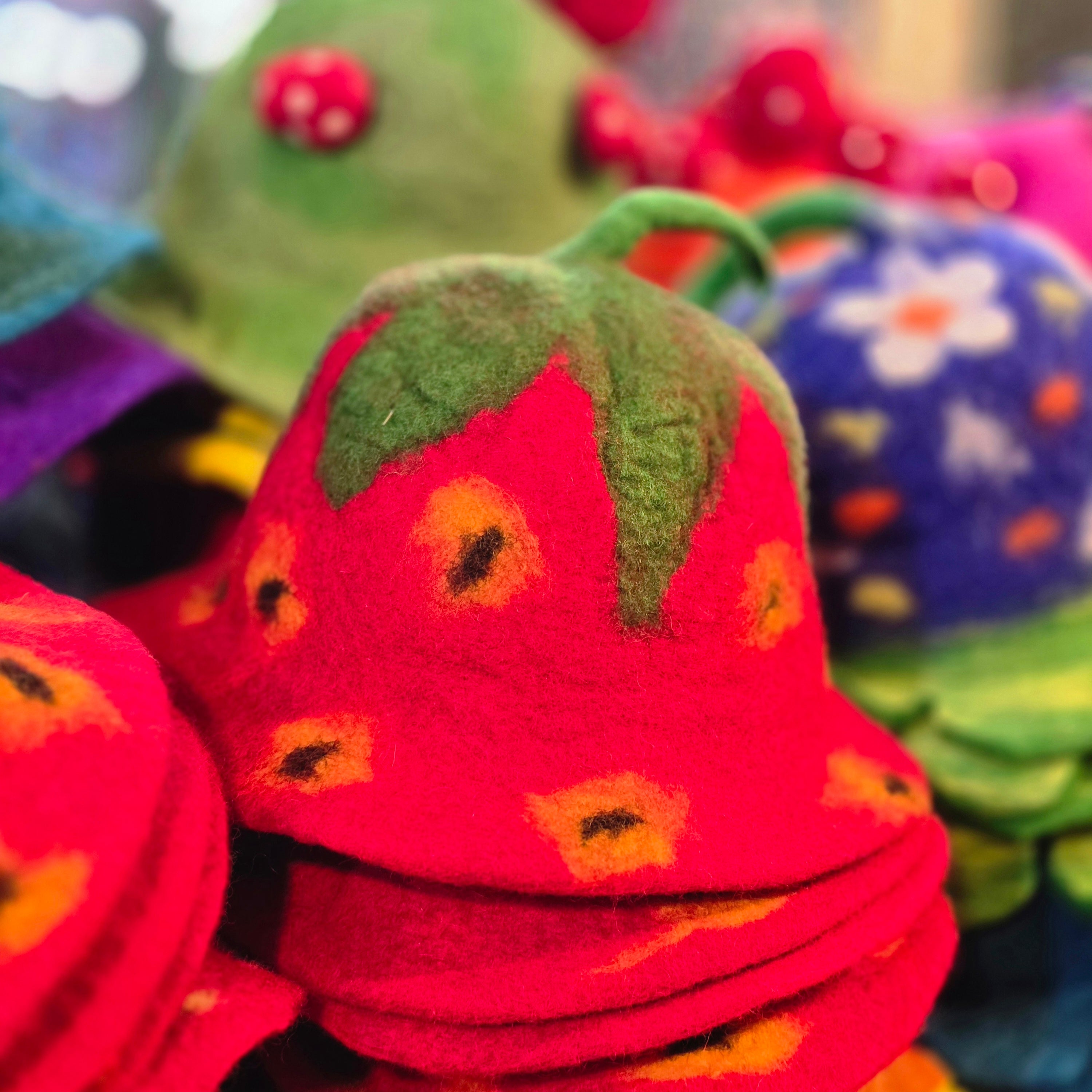 Wool Felt Strawberry Hat