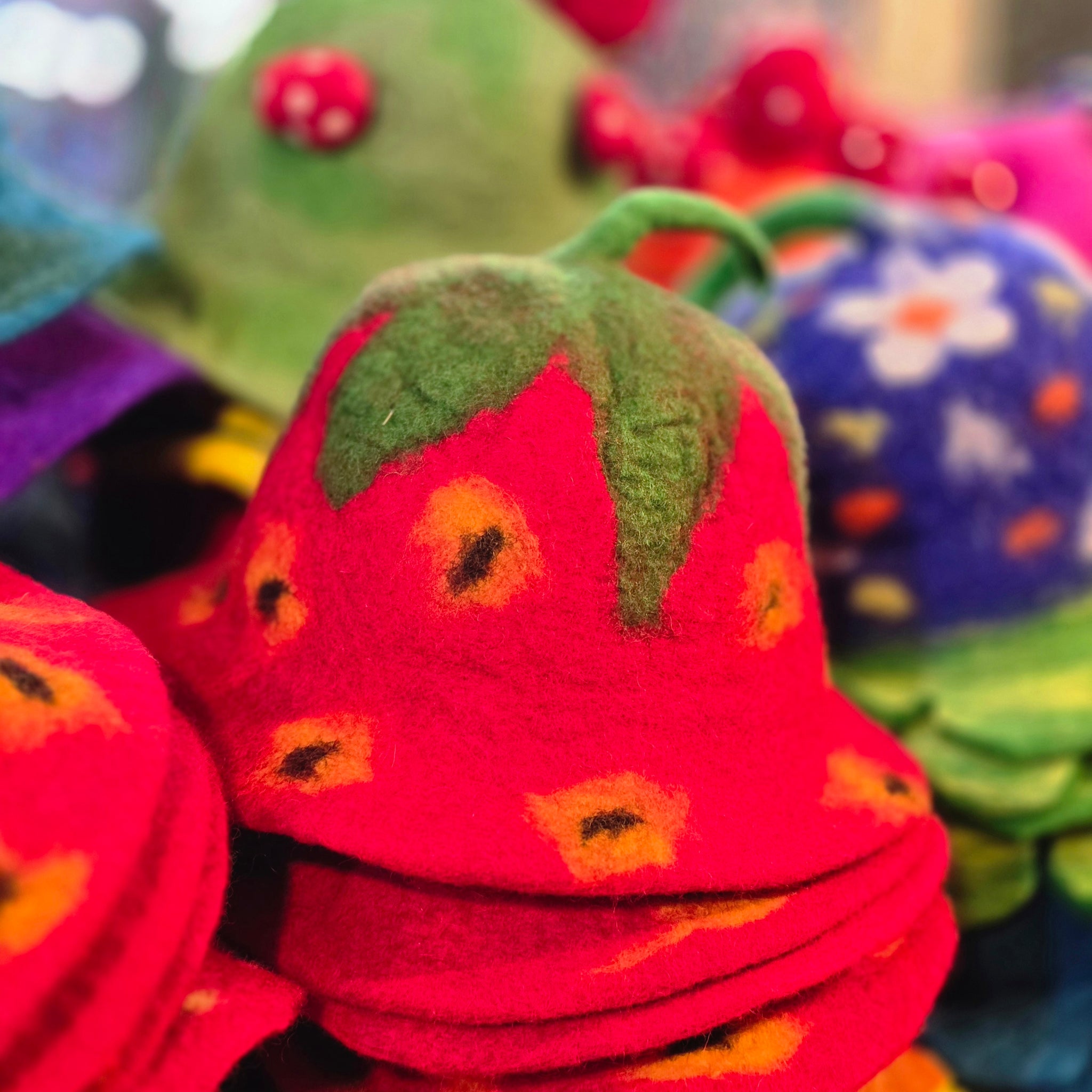 Wool Felt Strawberry Hat