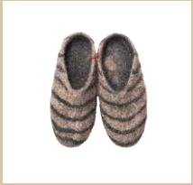 Stripes felt wool slippers