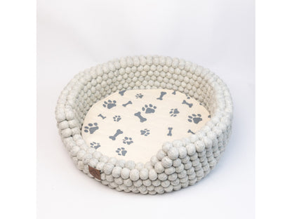 Felt Ball Dog Bed with Removable Cushion
