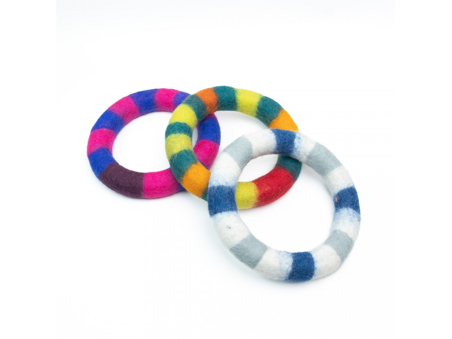 Striped Felt Chew Ring for Dogs