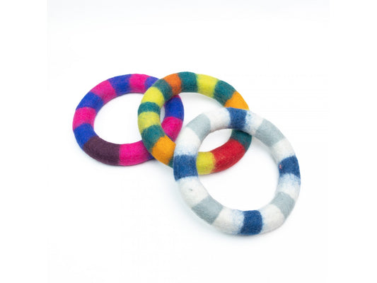 Striped Felt Chew Ring for Dogs