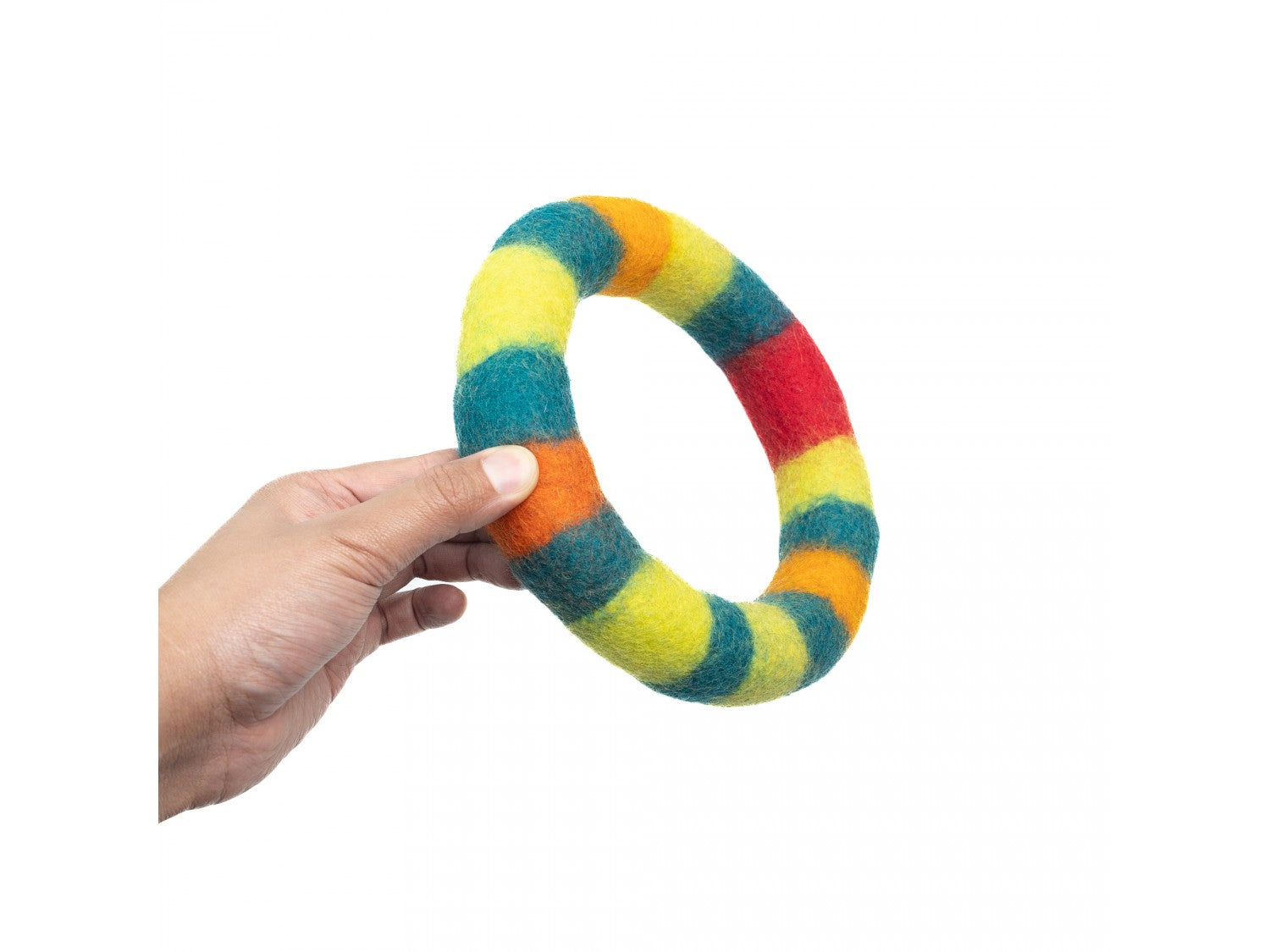 Striped Felt Chew Ring for Dogs