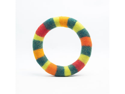 Striped Felt Chew Ring for Dogs