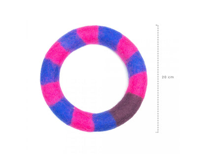 Striped Felt Chew Ring for Dogs